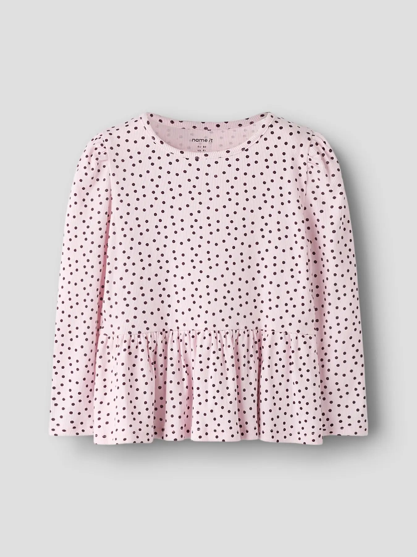 Name it Rip Langarmshirt mit Schößchen Punkte zartrosa