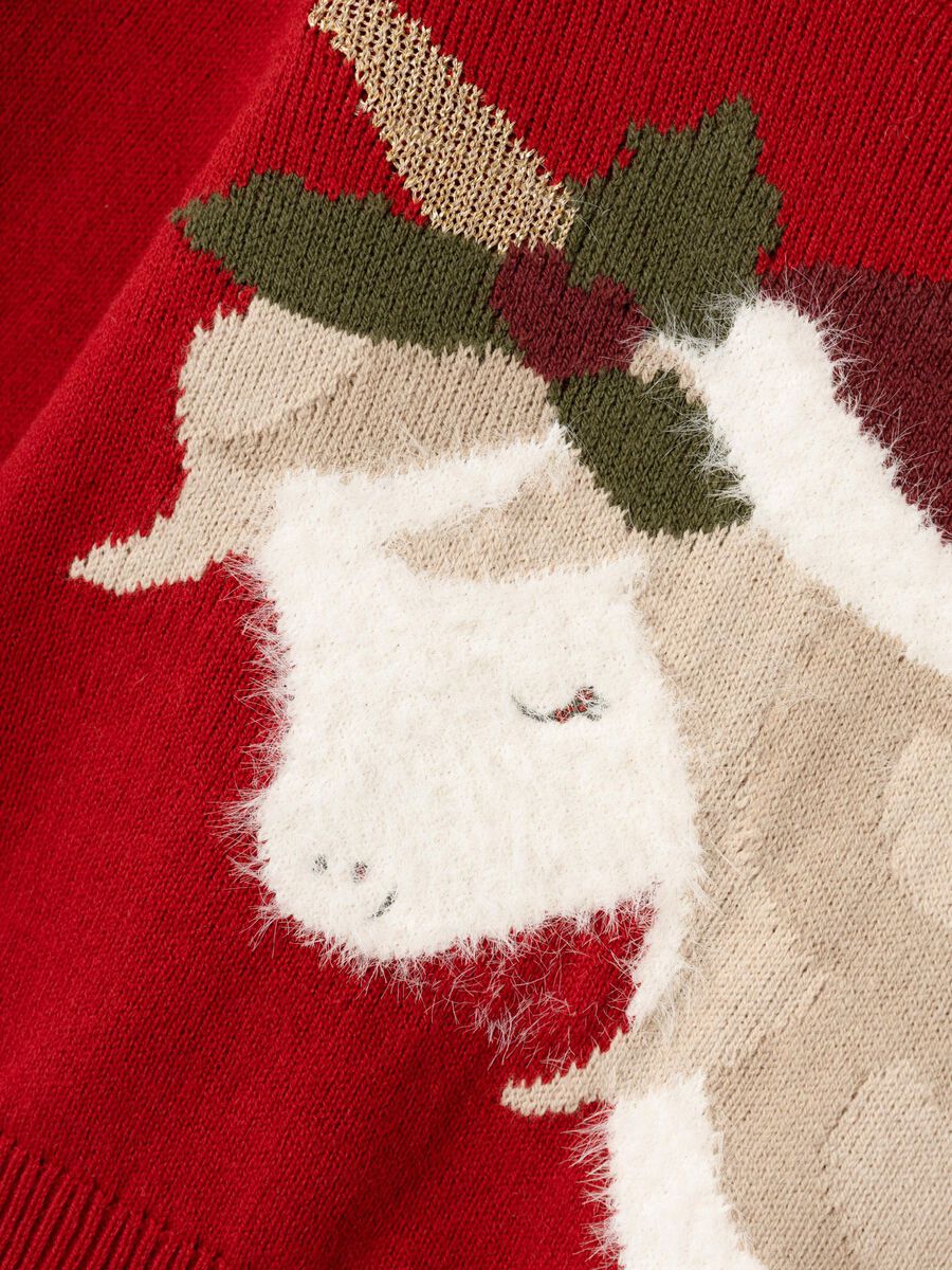 Name it Strickpullover Weihnachts-Einhorn rot