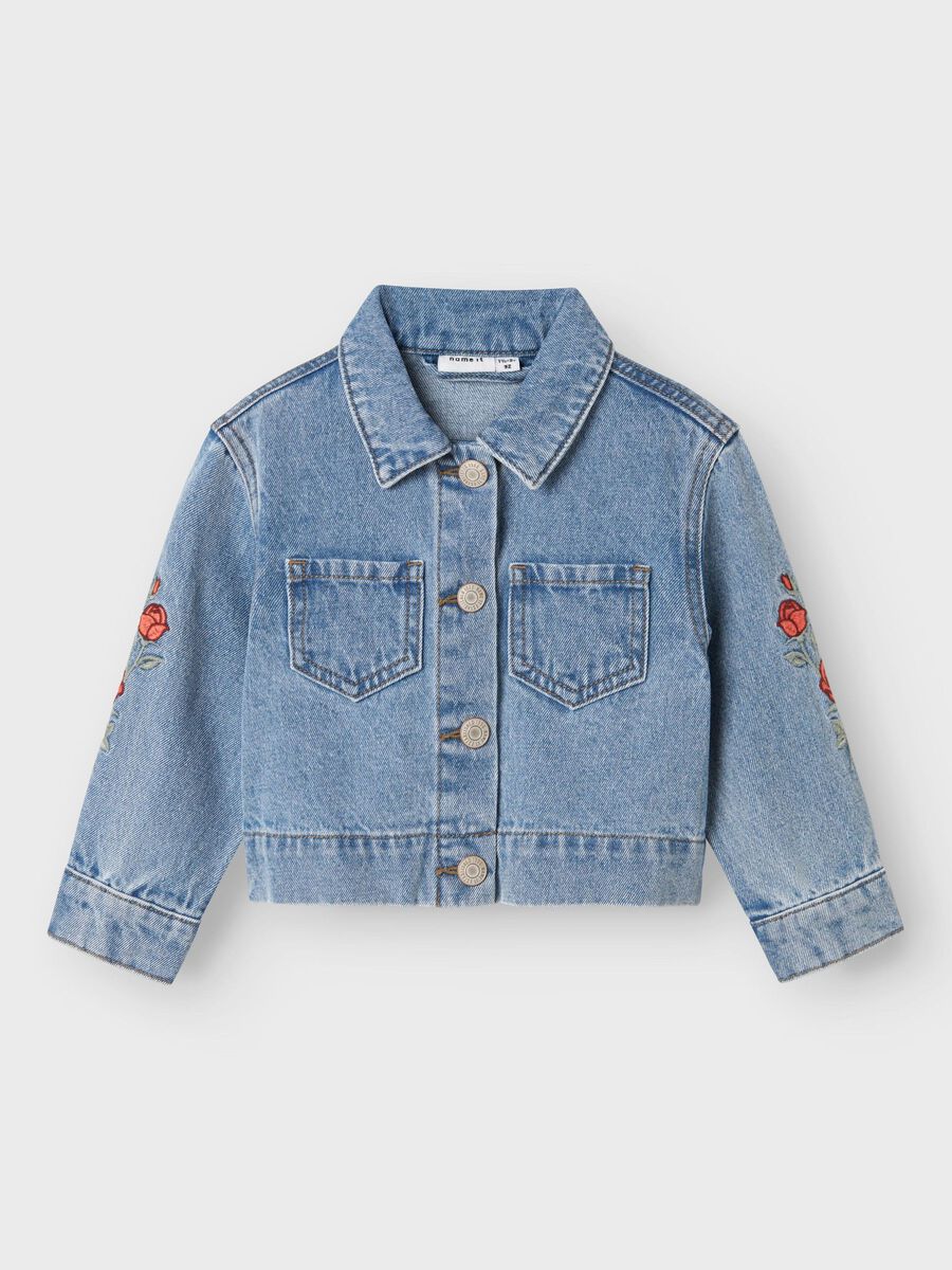 Name it Jeansjacke Rosen light blue
