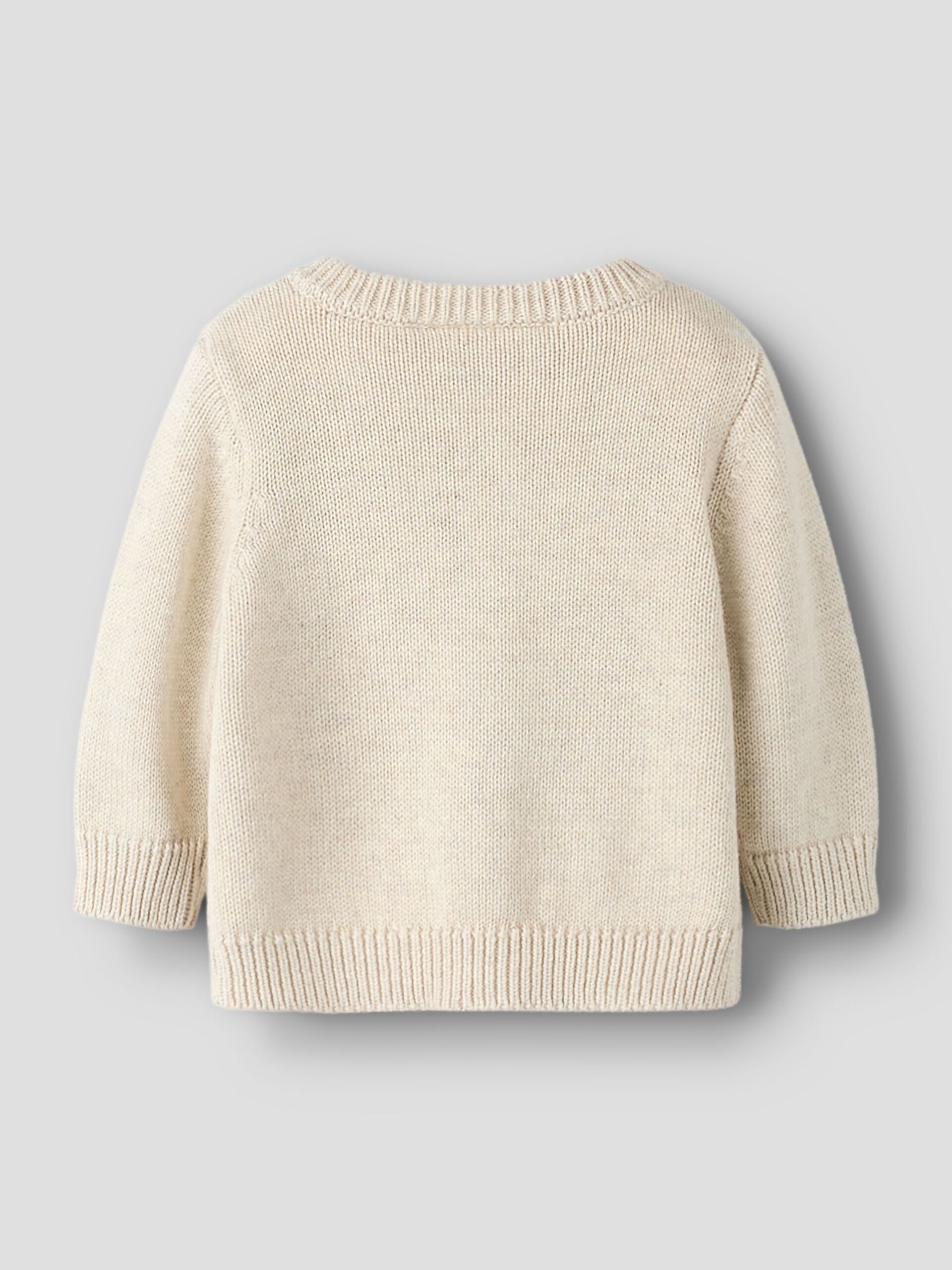 Name it Strickjacke mit Blumen Stickerei beige