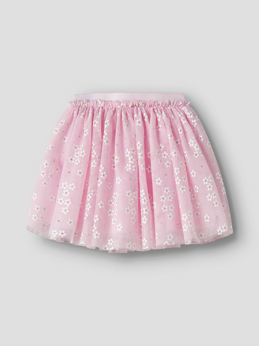 Name it Glitzer Tüll Rock Blümchen zartrosa