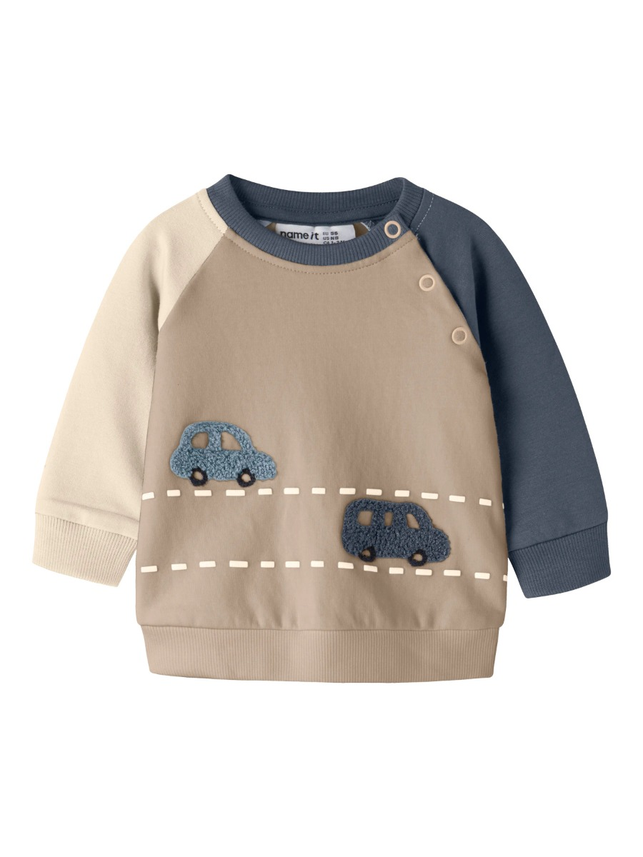 Name it Sweatshirt Autos creme/sesame/blau