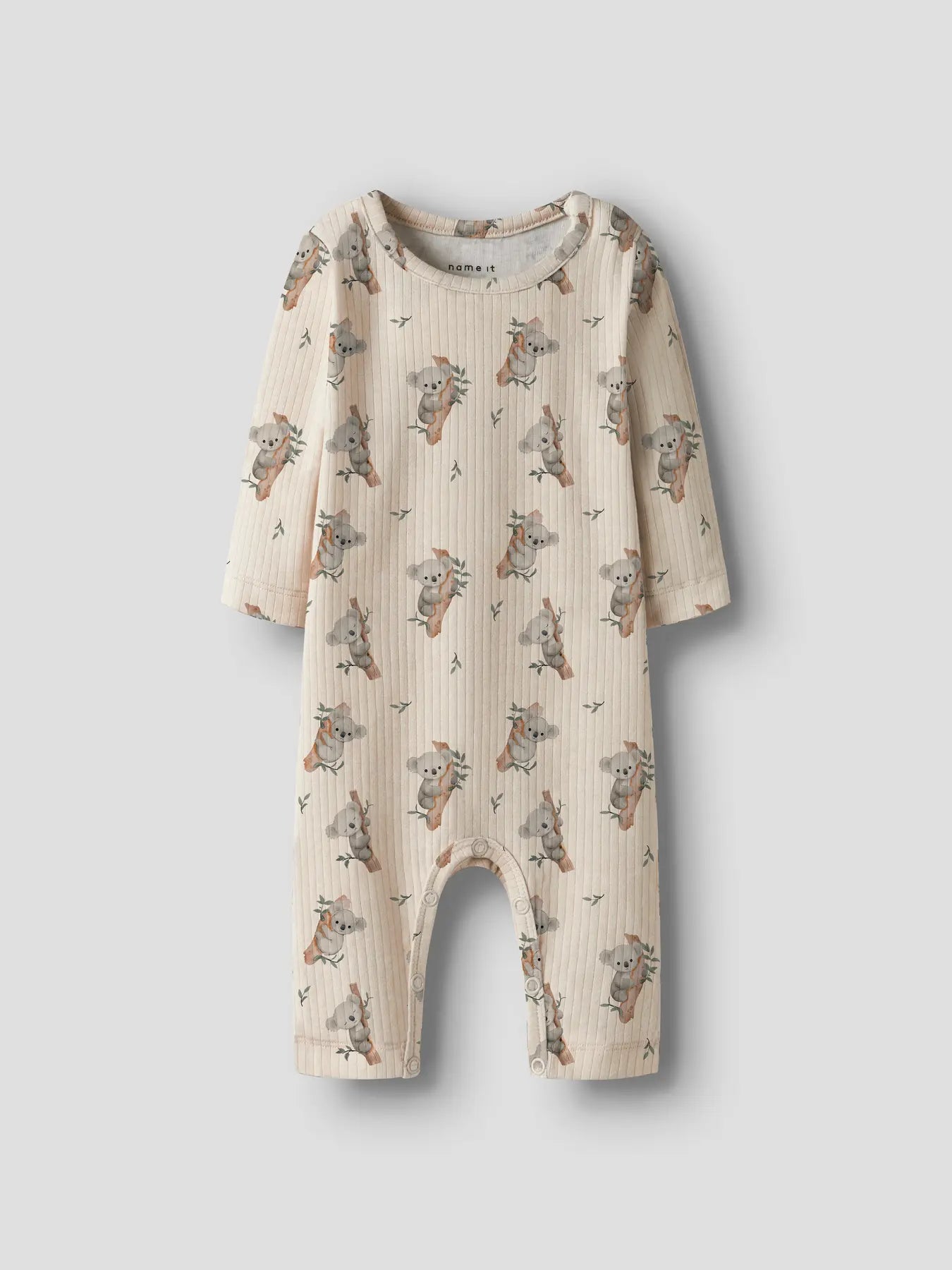 Name it Rib Einteiler Koala beige meliert