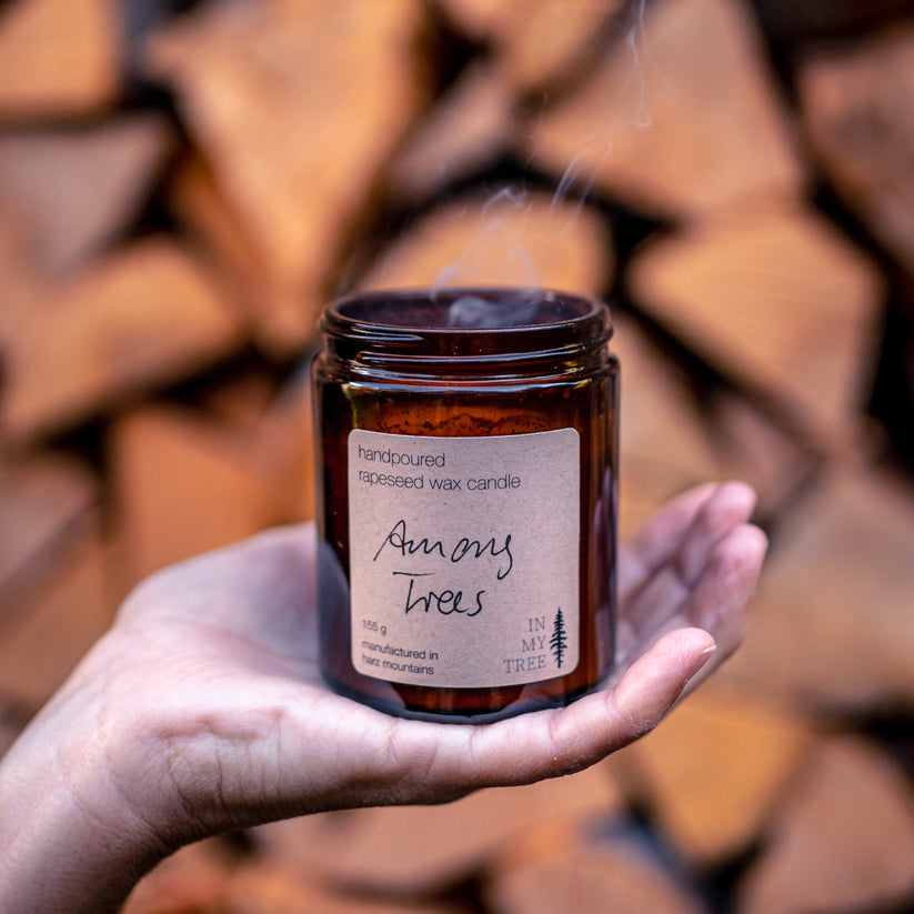 Rapswachskerze "Among Trees" - waldig belebend 155g