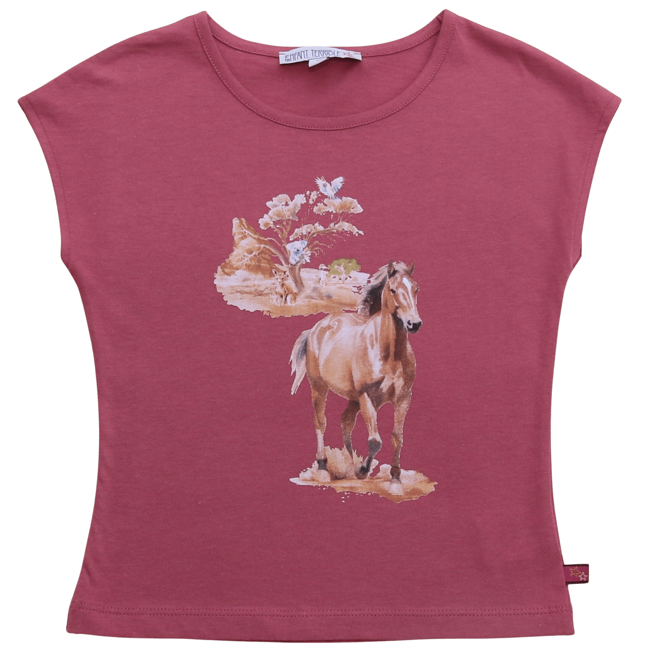 Enfant Terrible Top mit Pferdedruck in indian red