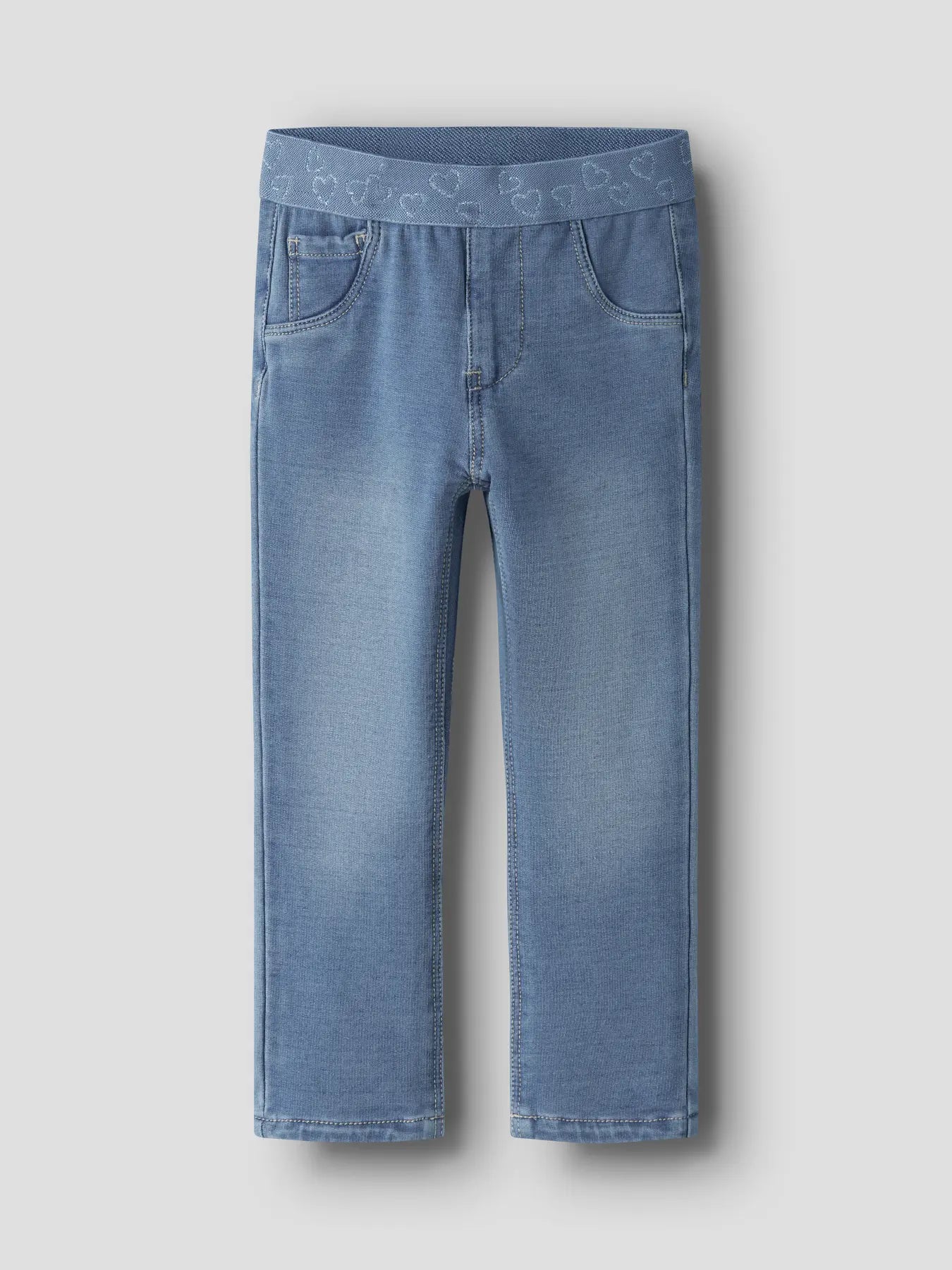 Name it Jeans Leggings medium blue Glitzerbündchen Herzen