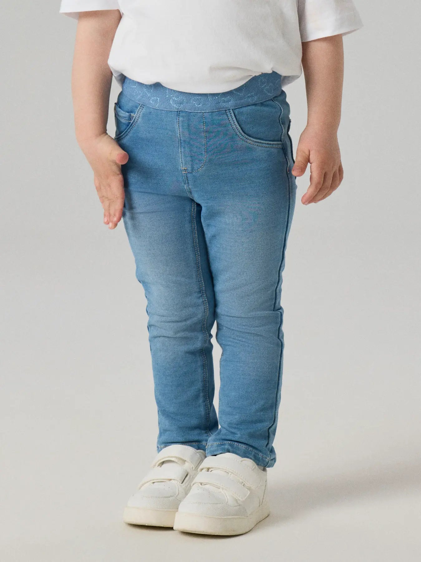 Name it Jeans Leggings medium blue Glitzerbündchen Herzen