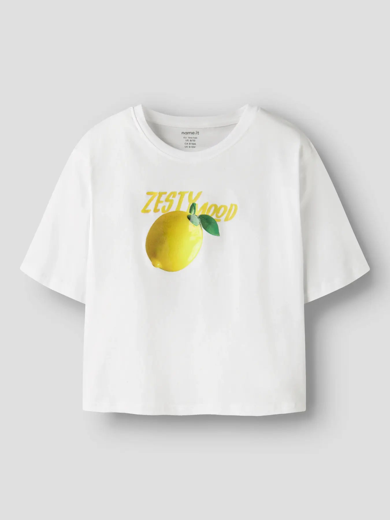 Name it Short T-Shirt Zitrone weiß