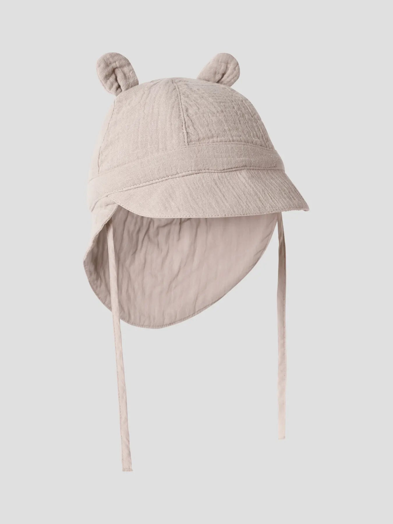Name it Musselin Bindemütze mit Nackenschutz beige