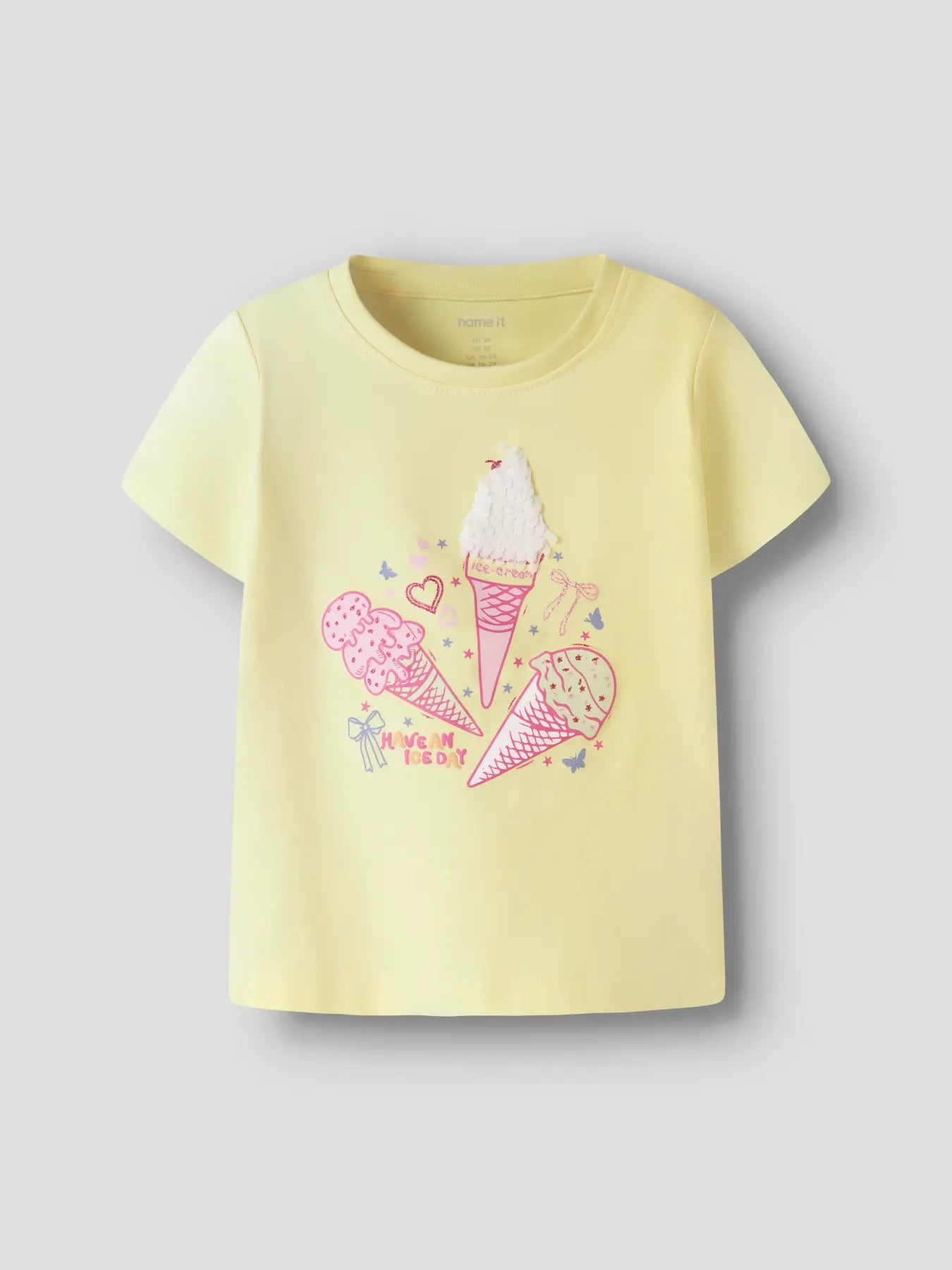 Name it T-Shirt Eis zitronengelb
