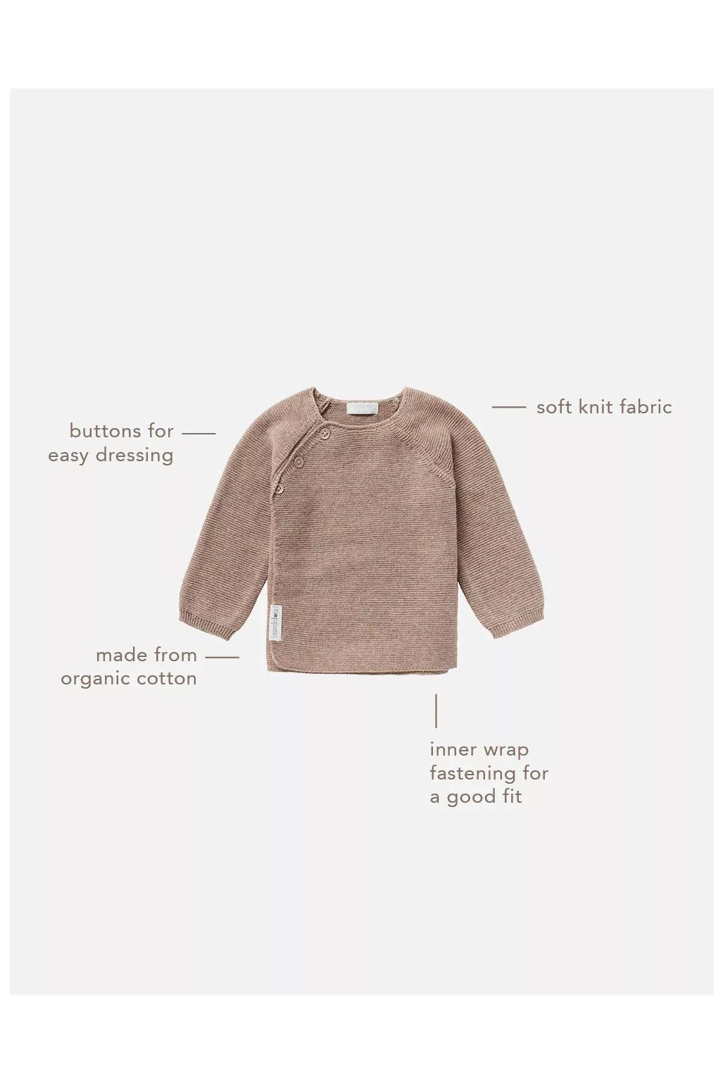 Noppies Baby Strickjacke Taupe Melange