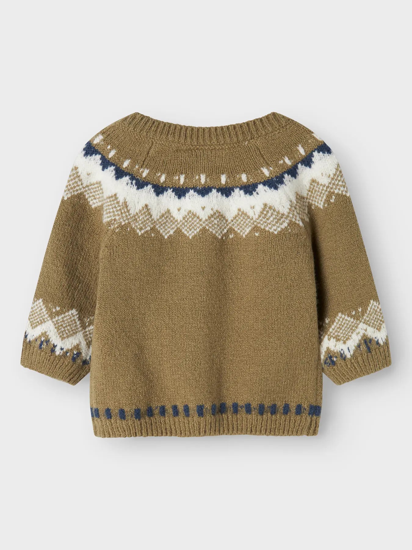 Name it Norweger Strickjacke oliv
