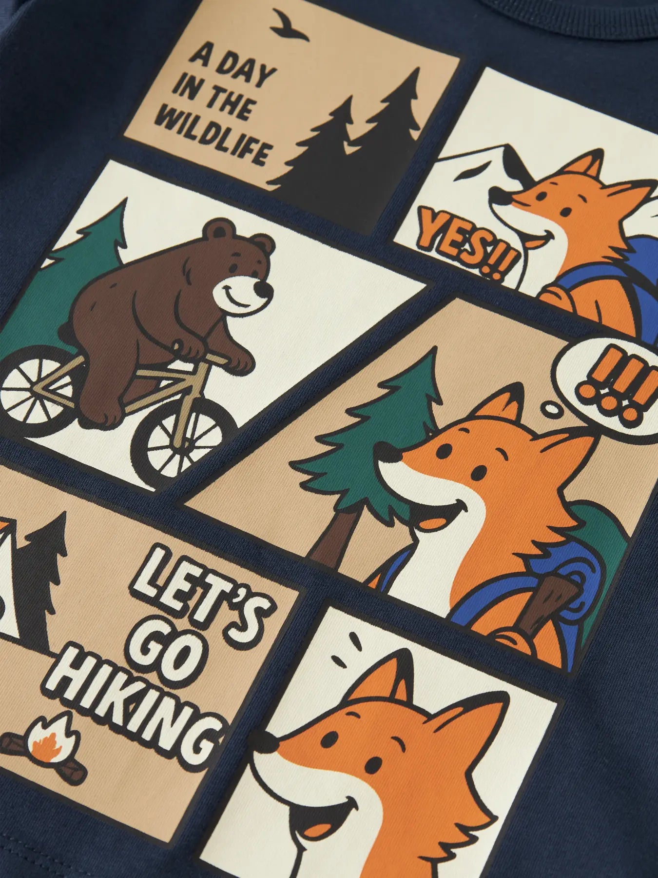 Name it Langarmshirt Comic Fuchs & Bär navy