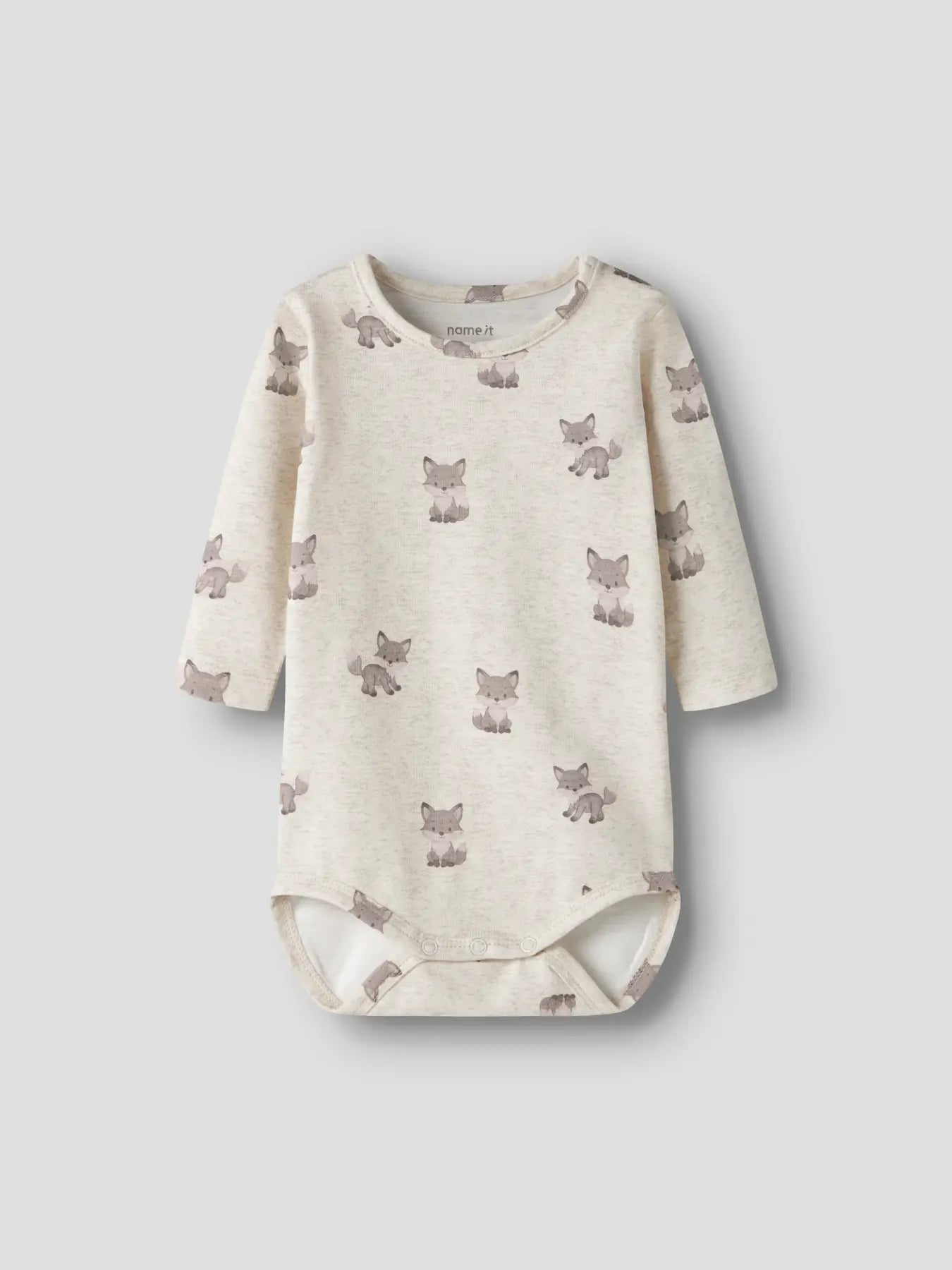 Name it Langarm Body Füchse beige meliert