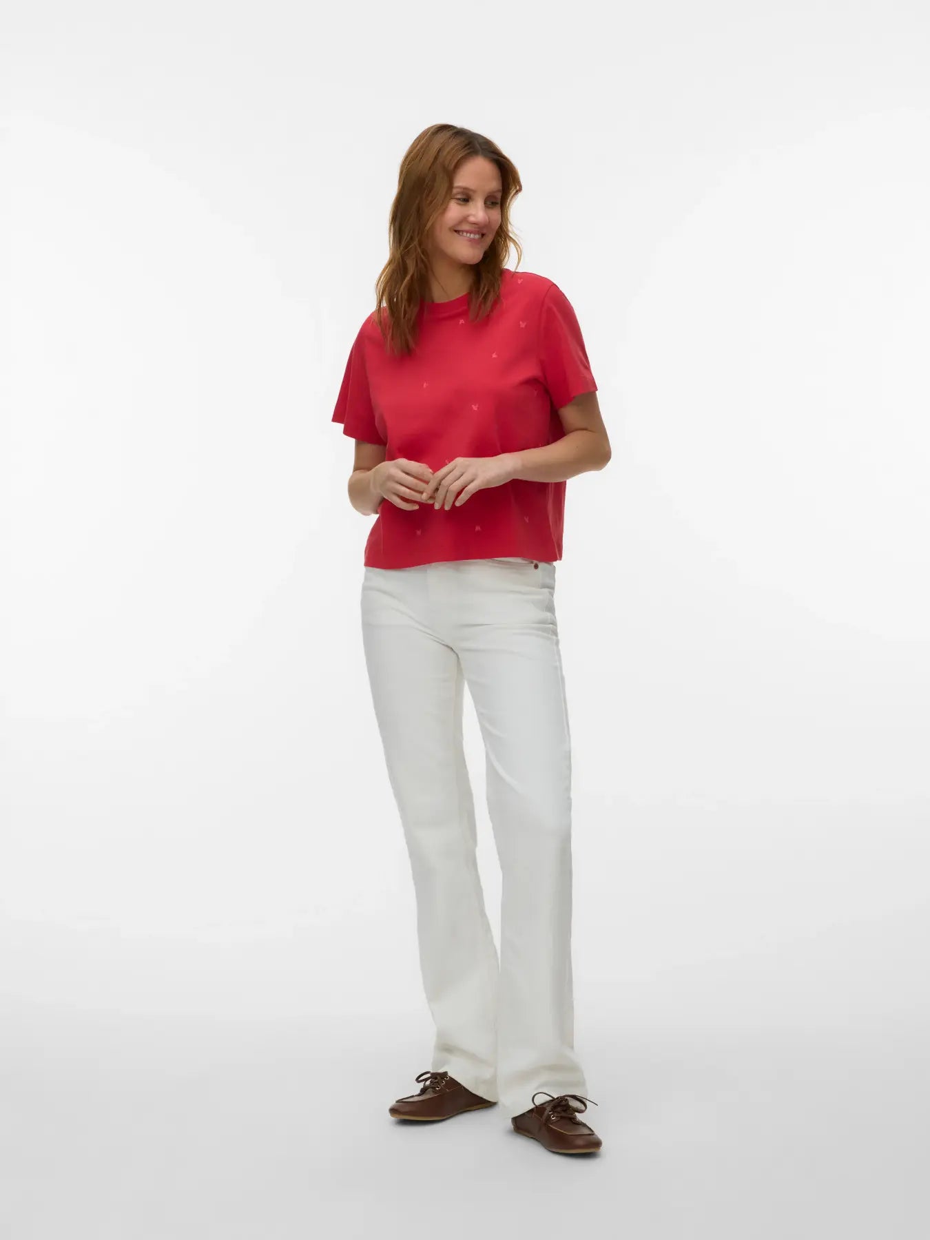 Vero Moda T-Shirt Schmetterlinge rot