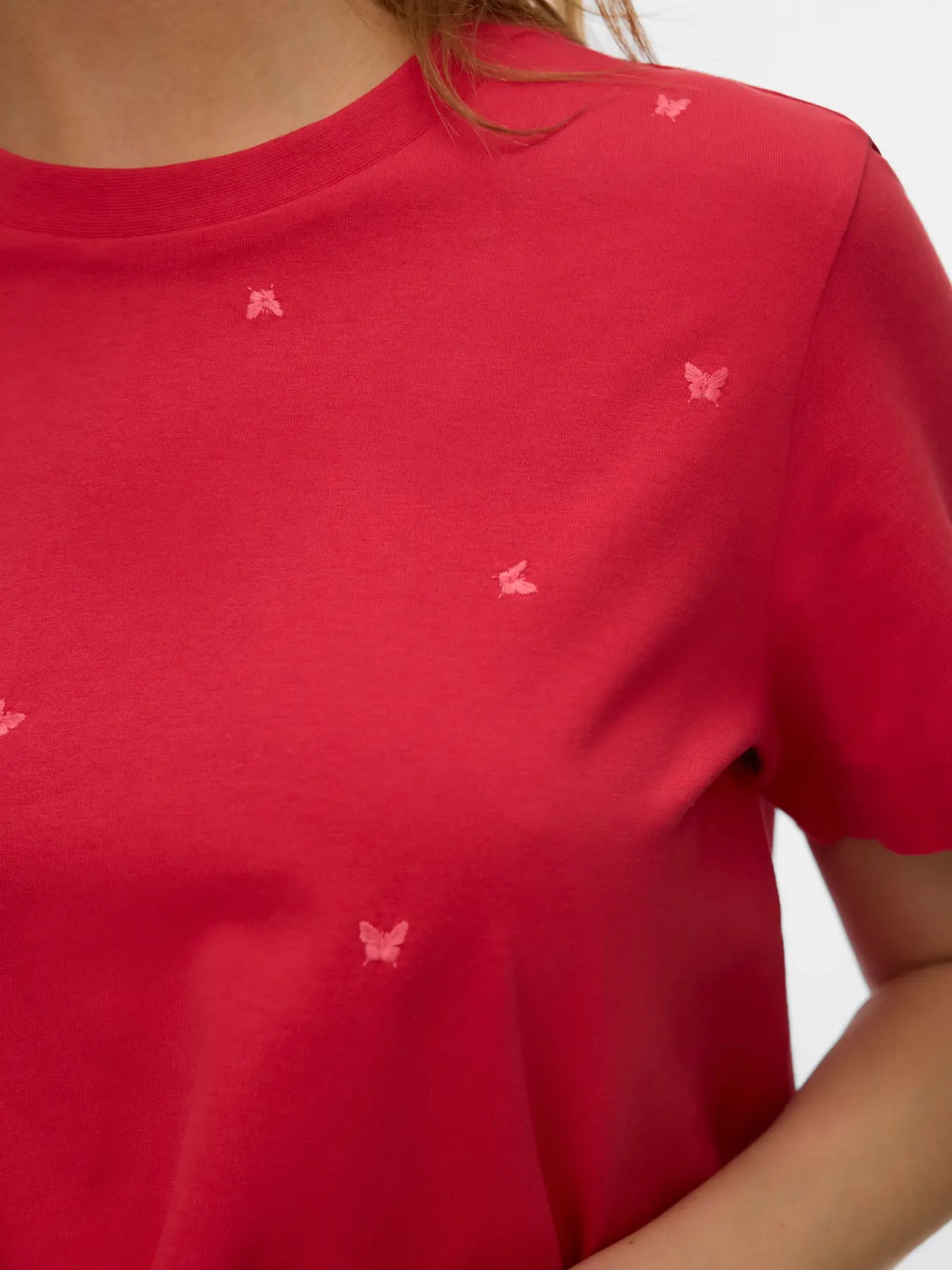 Vero Moda T-Shirt Schmetterlinge rot