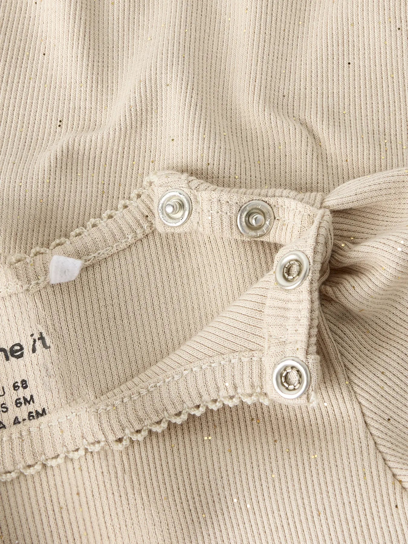 Name it Langarm Glitzer Body beige