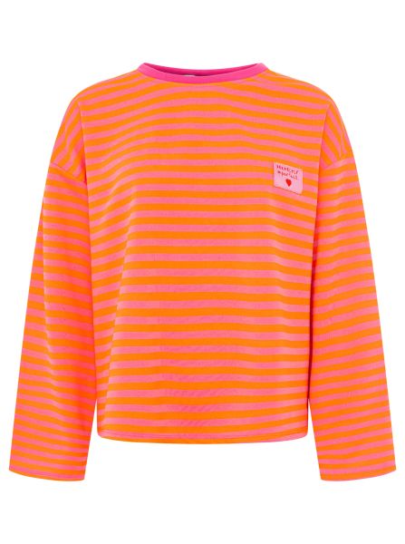 Zwillingsherz OneSize Sweatshirt "Perfectly Imperfect" neonpink gestreift