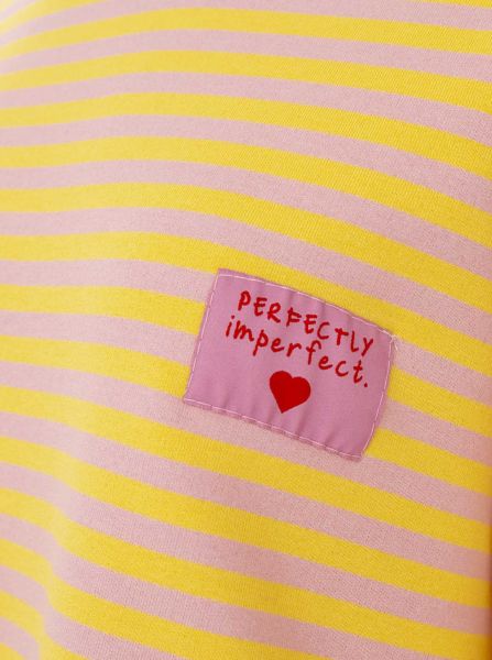 Zwillingsherz OneSize Sweatshirt "Perfectly Imperfect" gelb gestreift