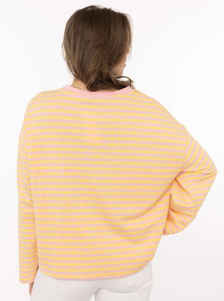Zwillingsherz OneSize Sweatshirt "Perfectly Imperfect" gelb gestreift