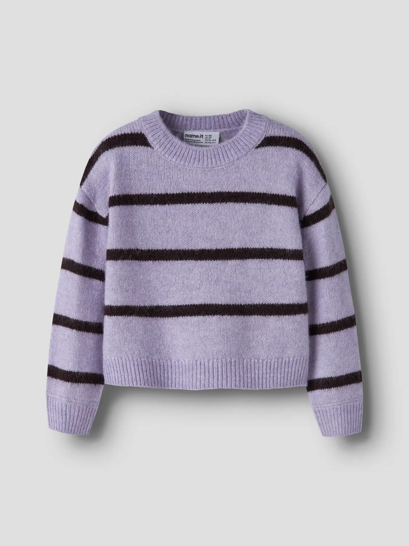 Name it Strickpullover Streifen flieder/schoko
