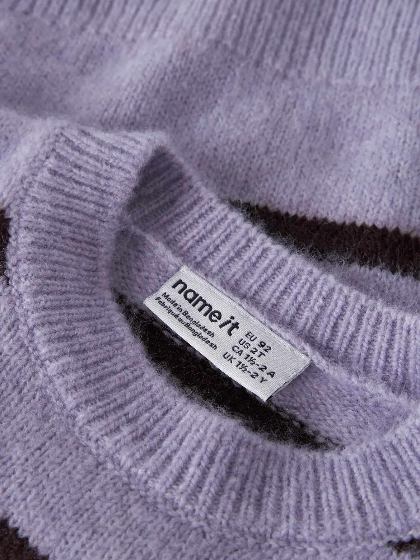 Name it Strickpullover Streifen flieder/schoko