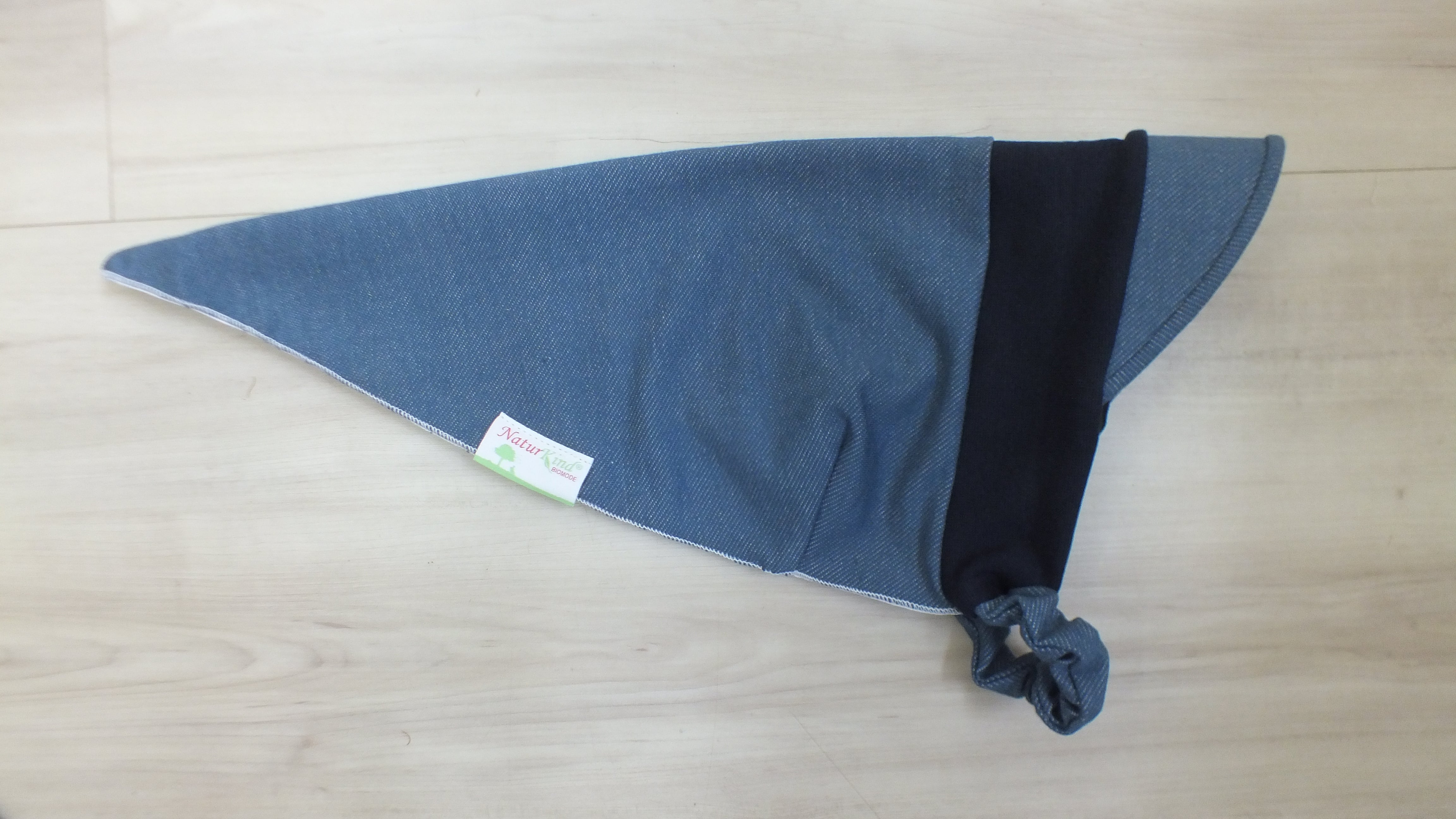 Piratentuch mit Schirm Jeans hell, Uni dunkelblau