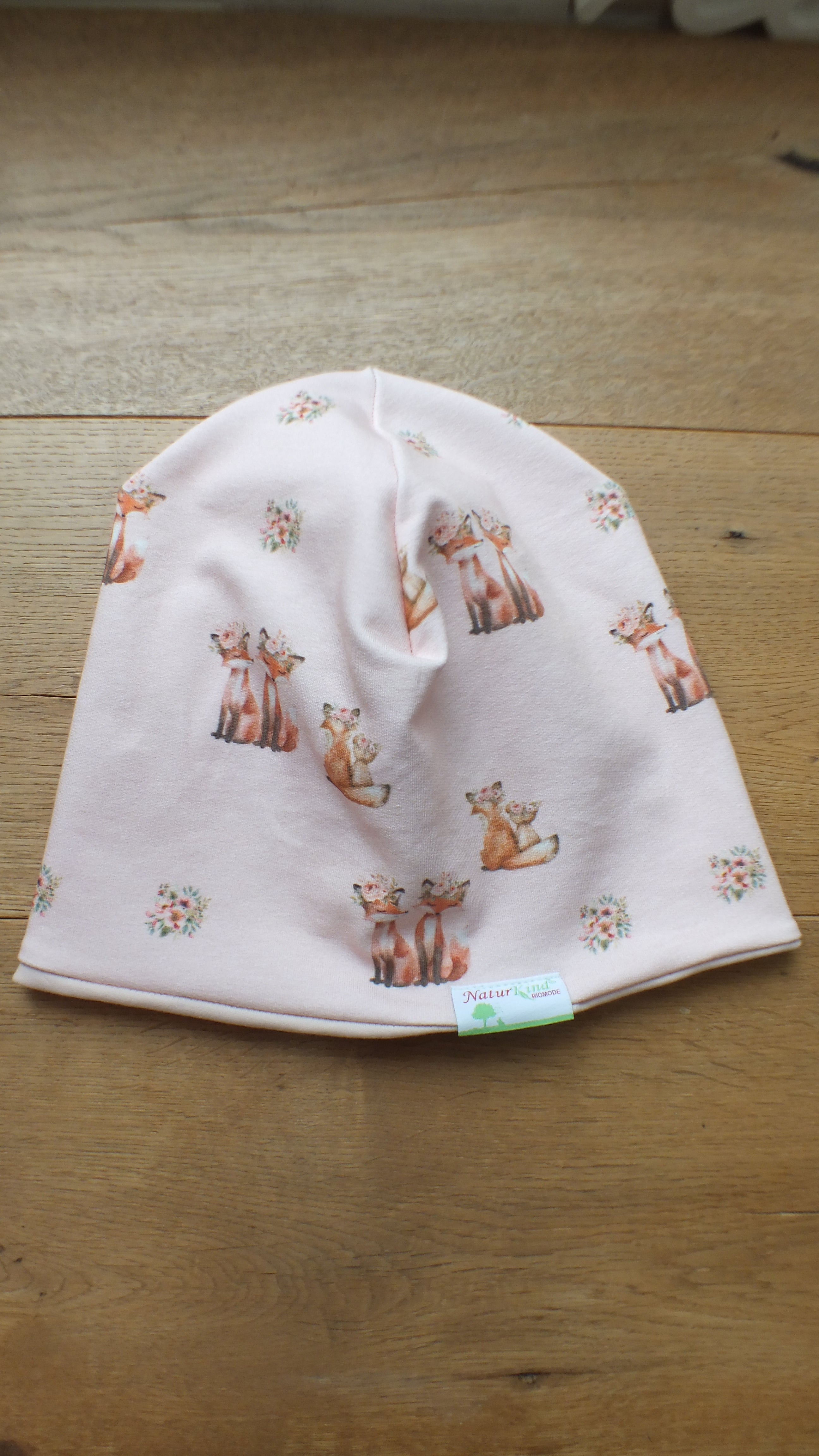 Wendemütze Blütenfuchs rosé peach