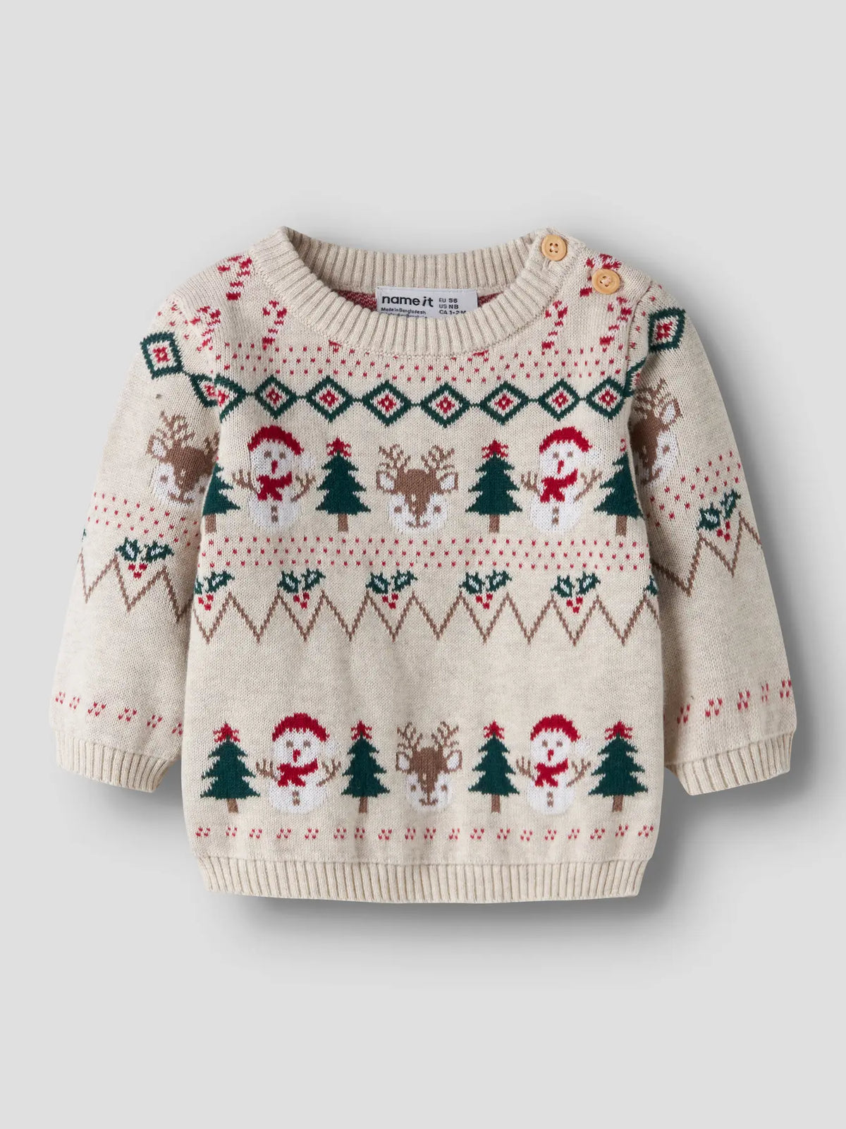 Name it XMAS Strickpullover beige