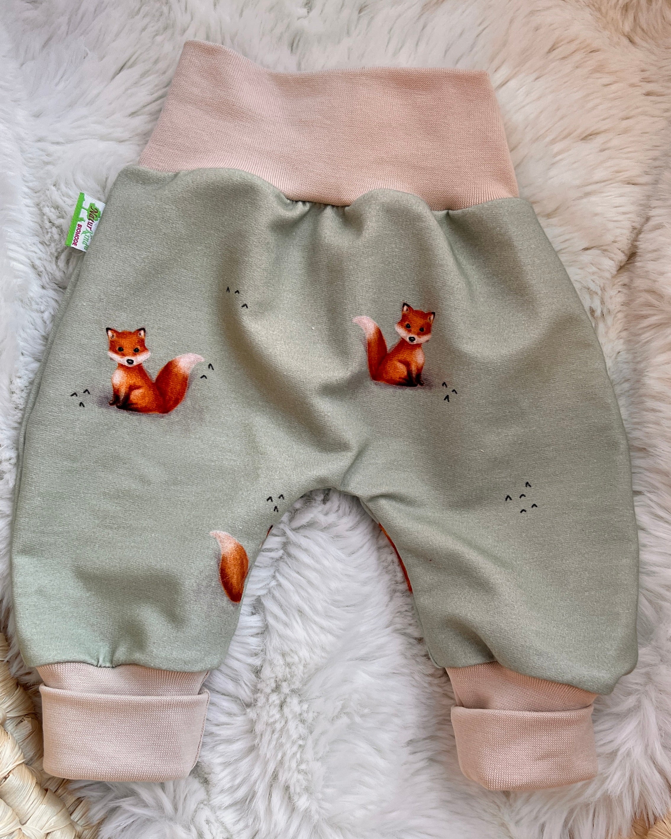 Mitwachshose Vintage kleiner Entdecker Fuchs mint beige ★exklusiv★