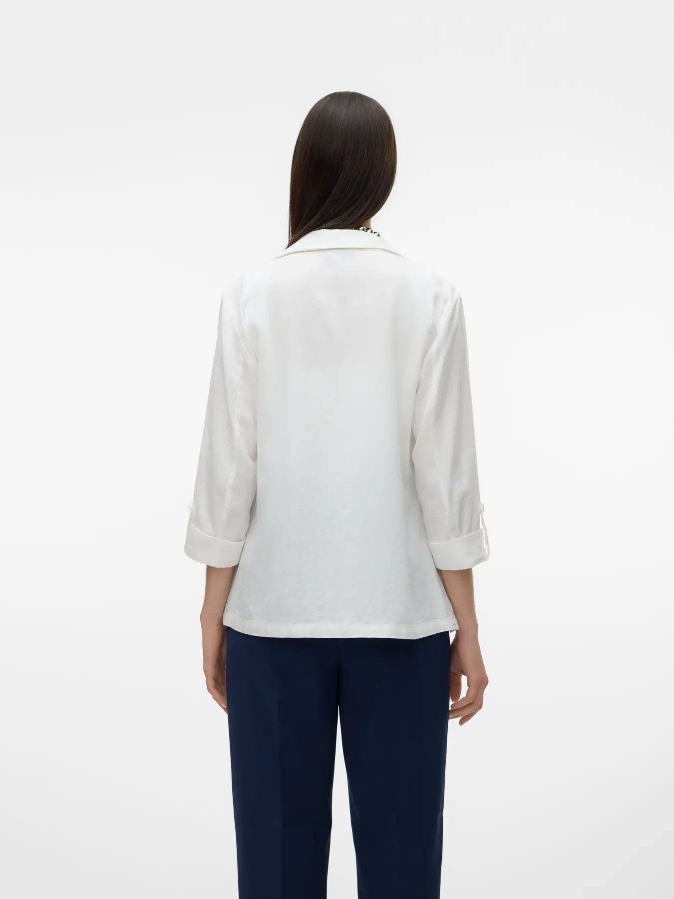 Vero Moda 3/4-Arm Leinen Blazer weiß