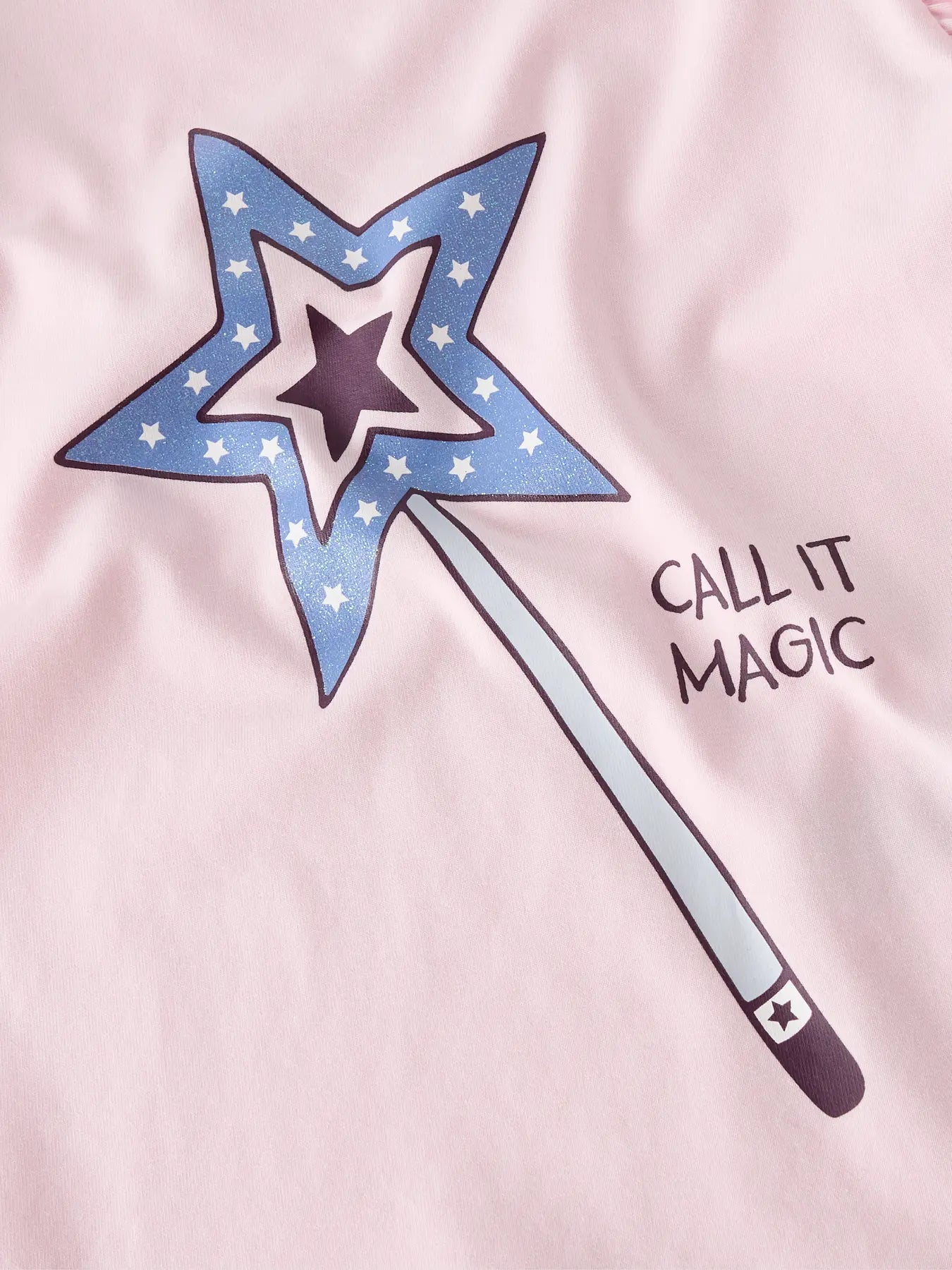 Name it Langarmshirt Glitzer Stern zartrosa