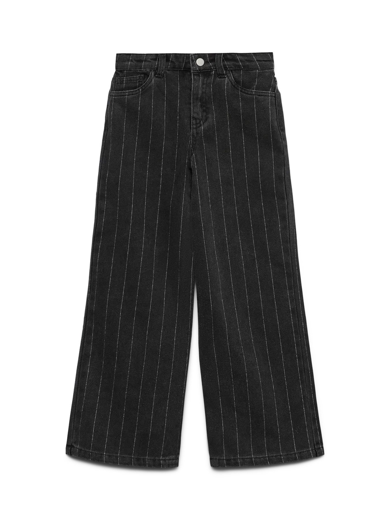 Vero Moda Girls Weite Jeans Glitzer Streifen dark grey