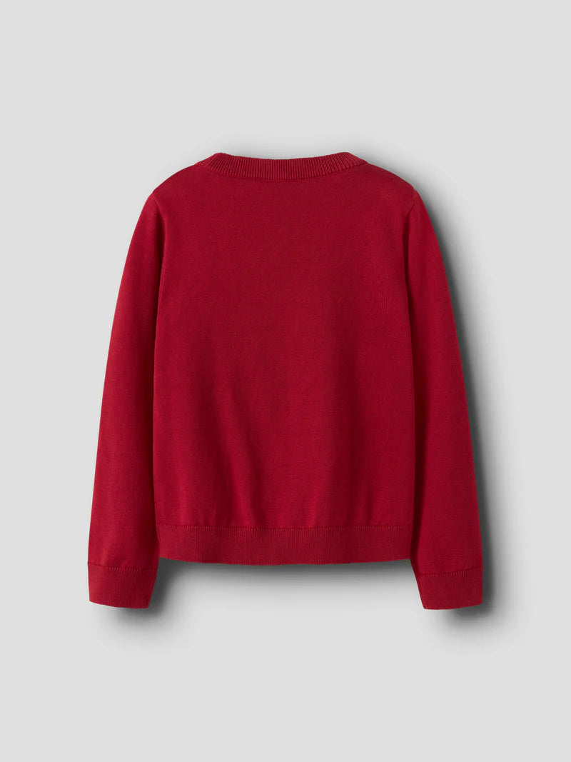 Name it Strickpullover Zuckerstangen rot