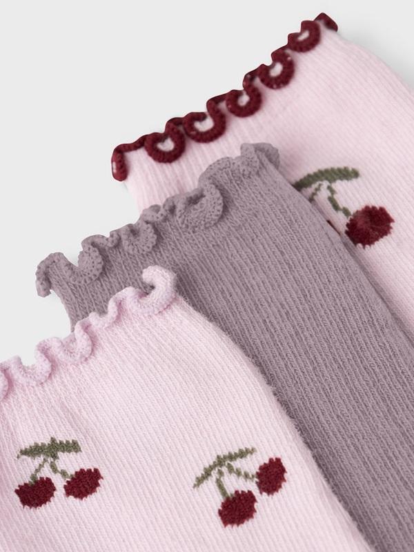 Name it 3er Pack Socken Kirschen orchid/elderberry