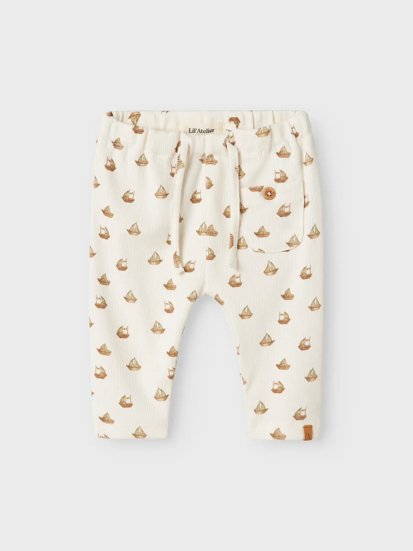 Lil' Atelier Rib Hose Segelboote coconut milk