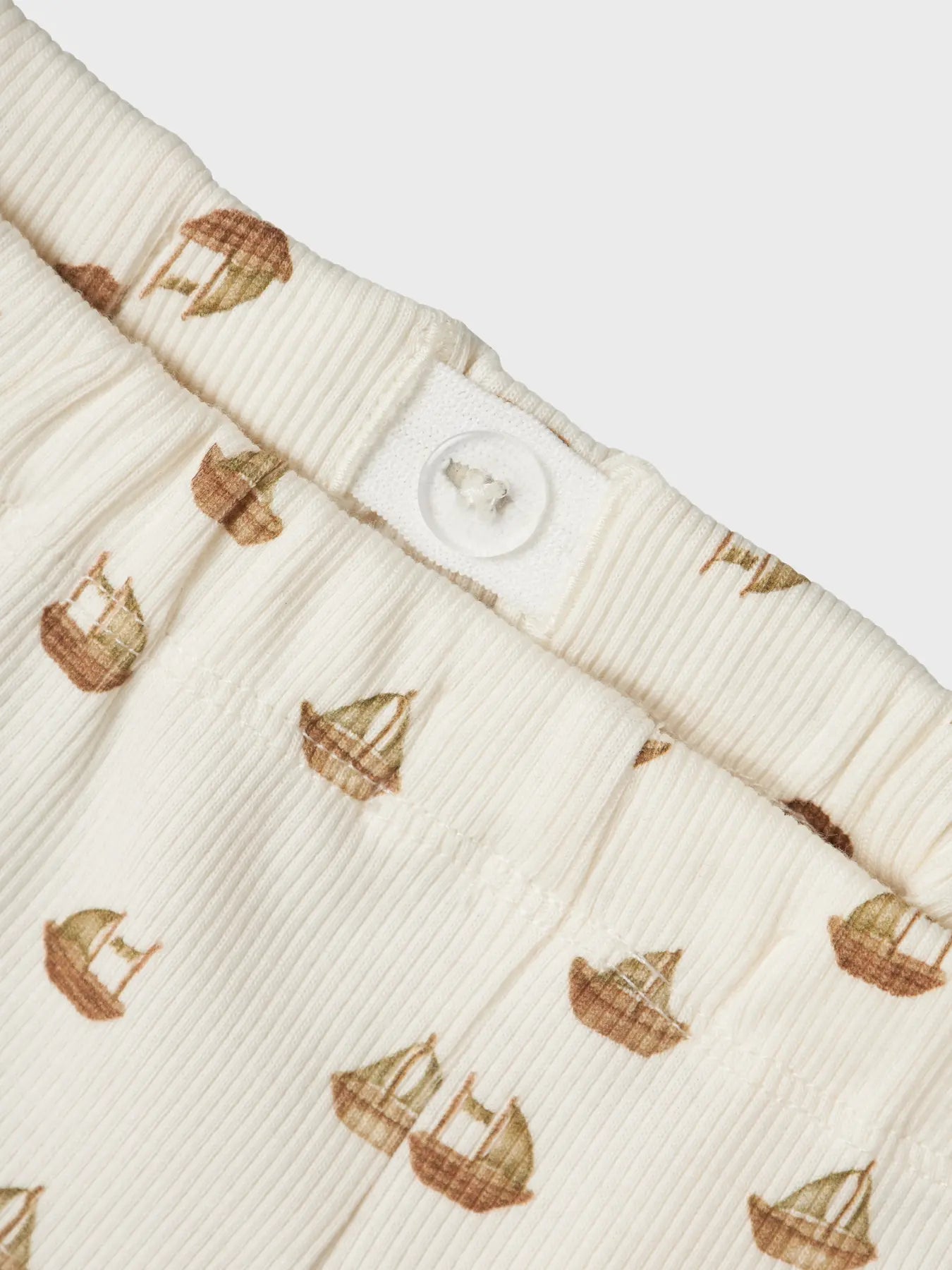 Lil' Atelier Rib Hose Segelboote coconut milk