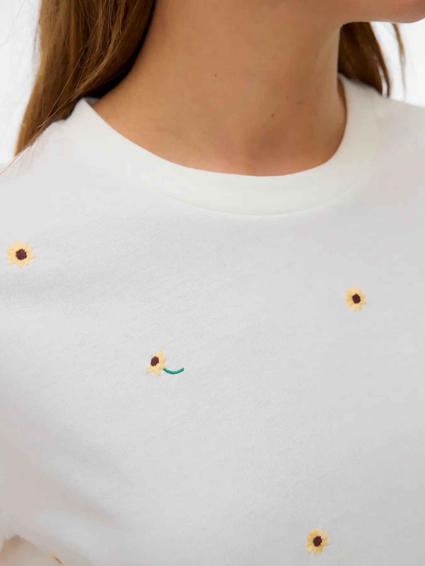 Vero Moda T-Shirt Sonnenblumen weiß
