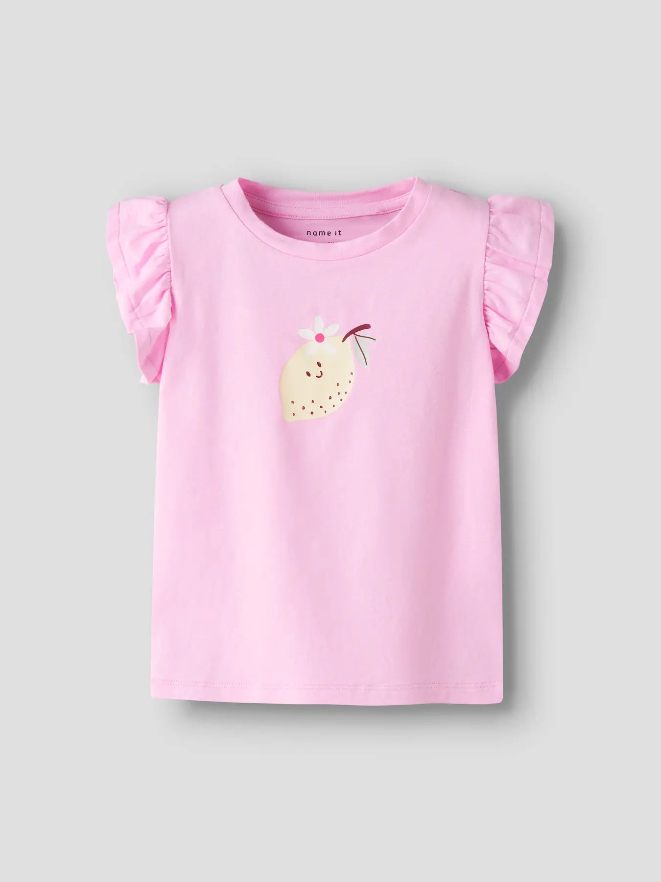 Name it T-Shirt Glitzer Zitrone zartrosa