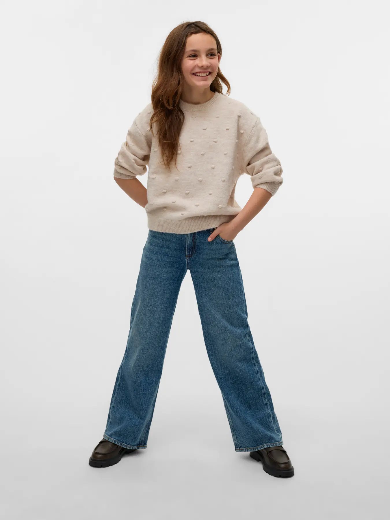 Vero Moda Girls Weite Jeans Medium Blue