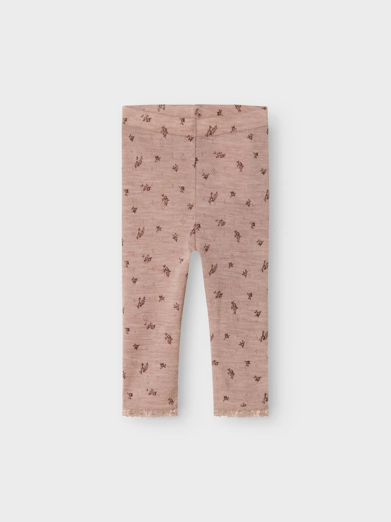 Name it Merino Leggings Kleine Blümchen shadow gray