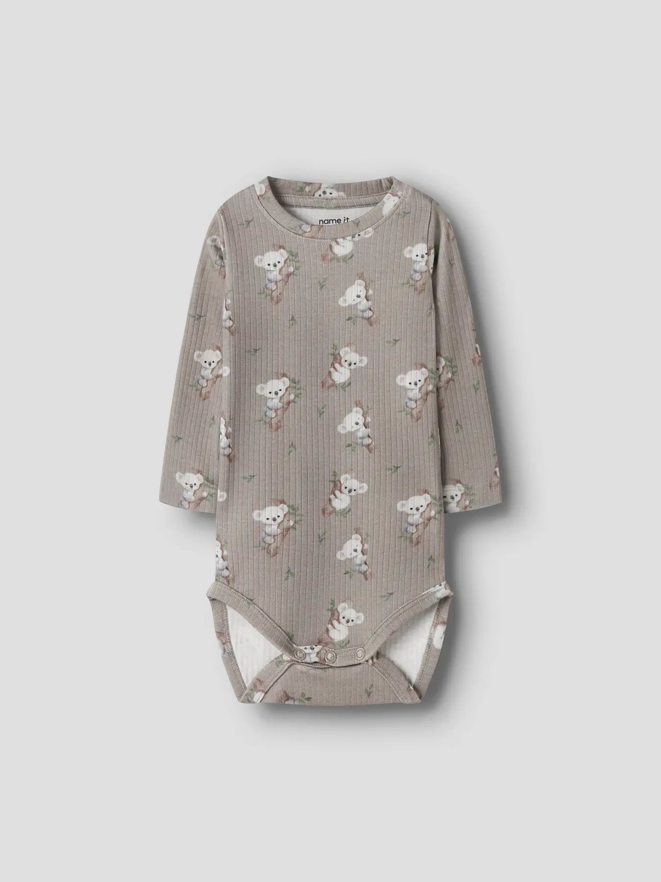 Name it Langarm Rib Body Koala vintage khaki