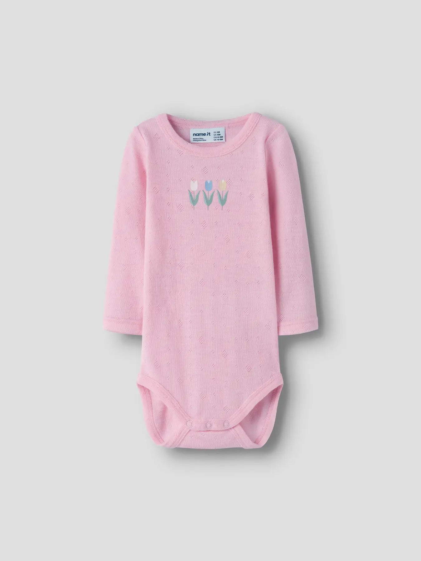 Name it Langarm Merino Body Tulpen coral blush