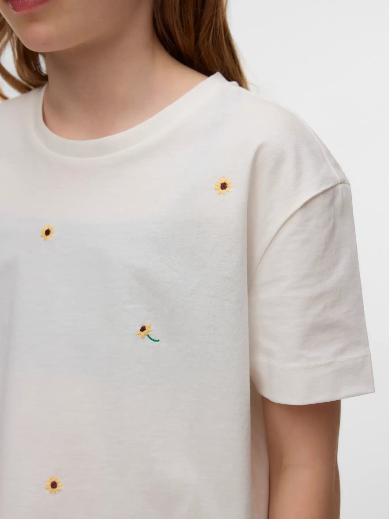Vero Moda Girls T-Shirt Sonnenblumen weiß