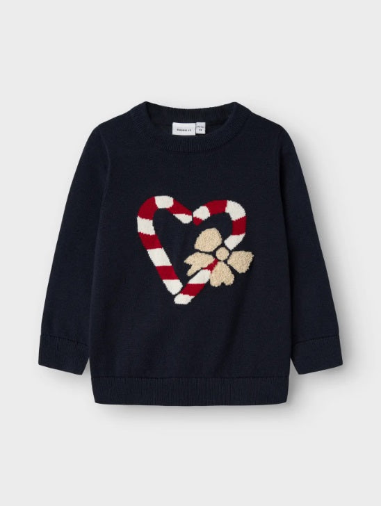 Name it Strickpullover Zuckerstangen dunkelblau