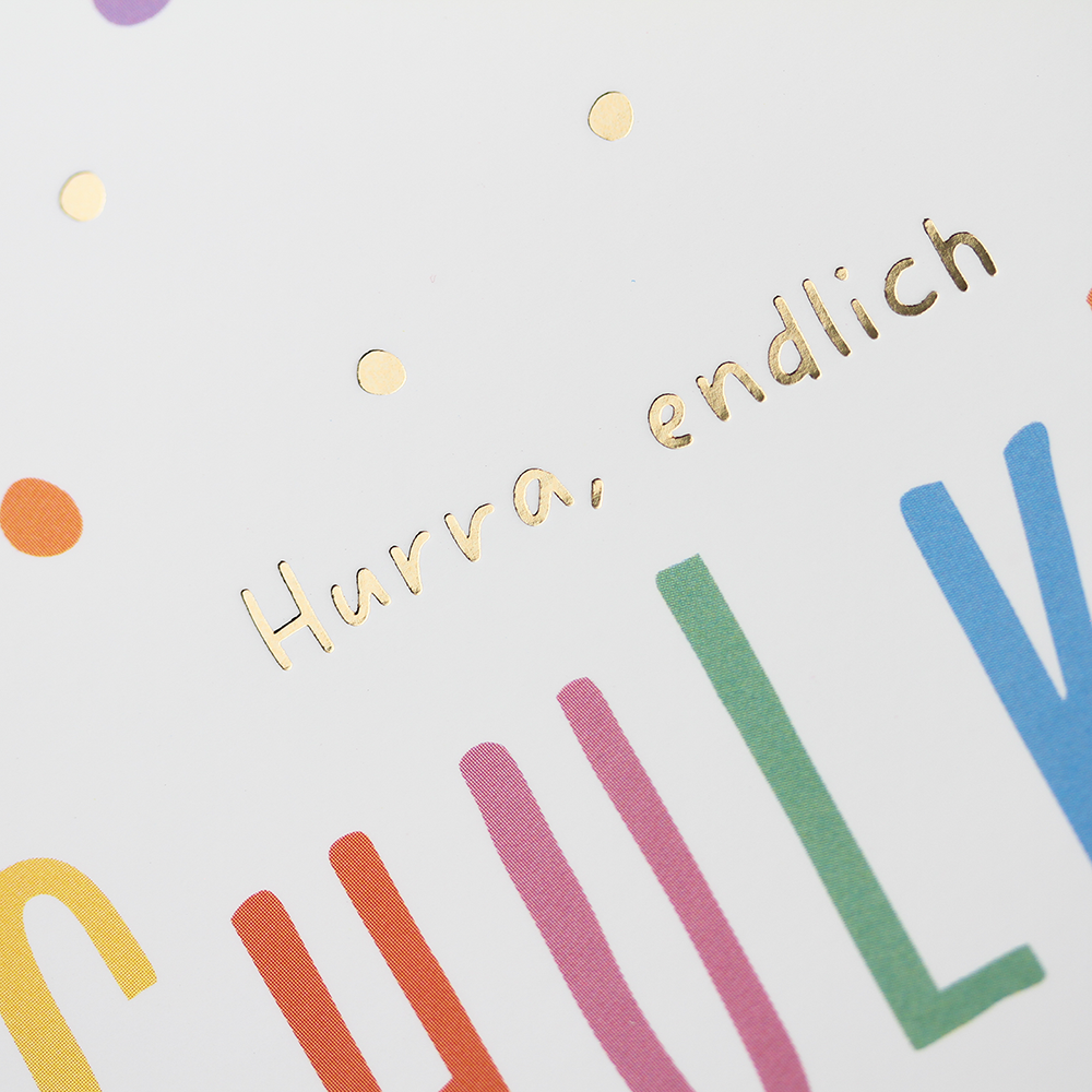 Karte "Hurra, endlich Schulkind"