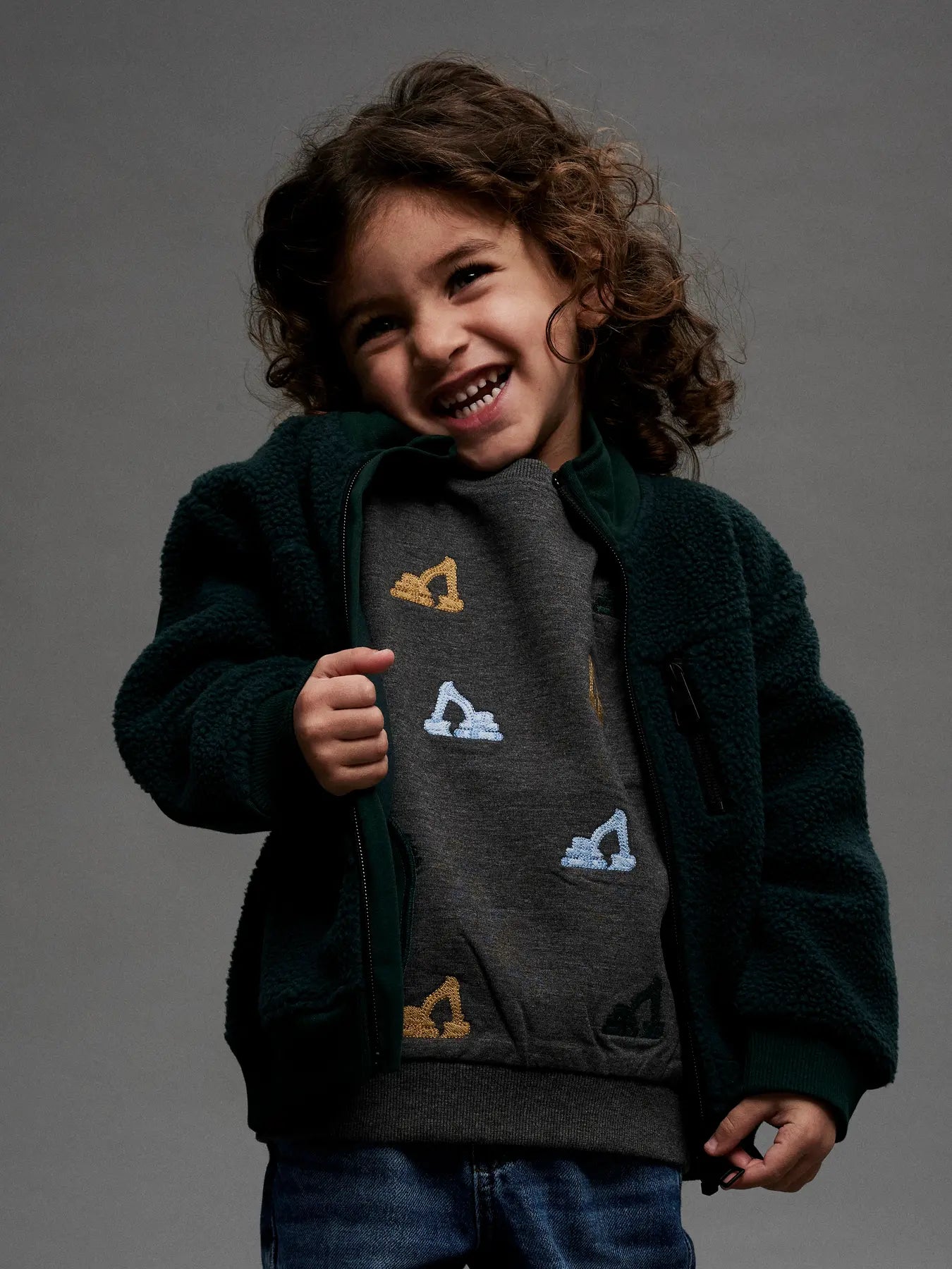 Name it Sweatshirt Bagger dunkelgrau meliert