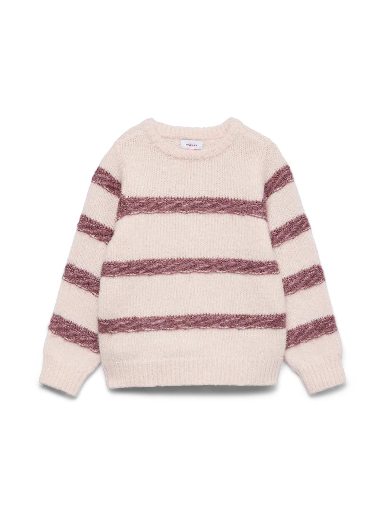Vero Moda Girls Strickpullover rosé gestreift