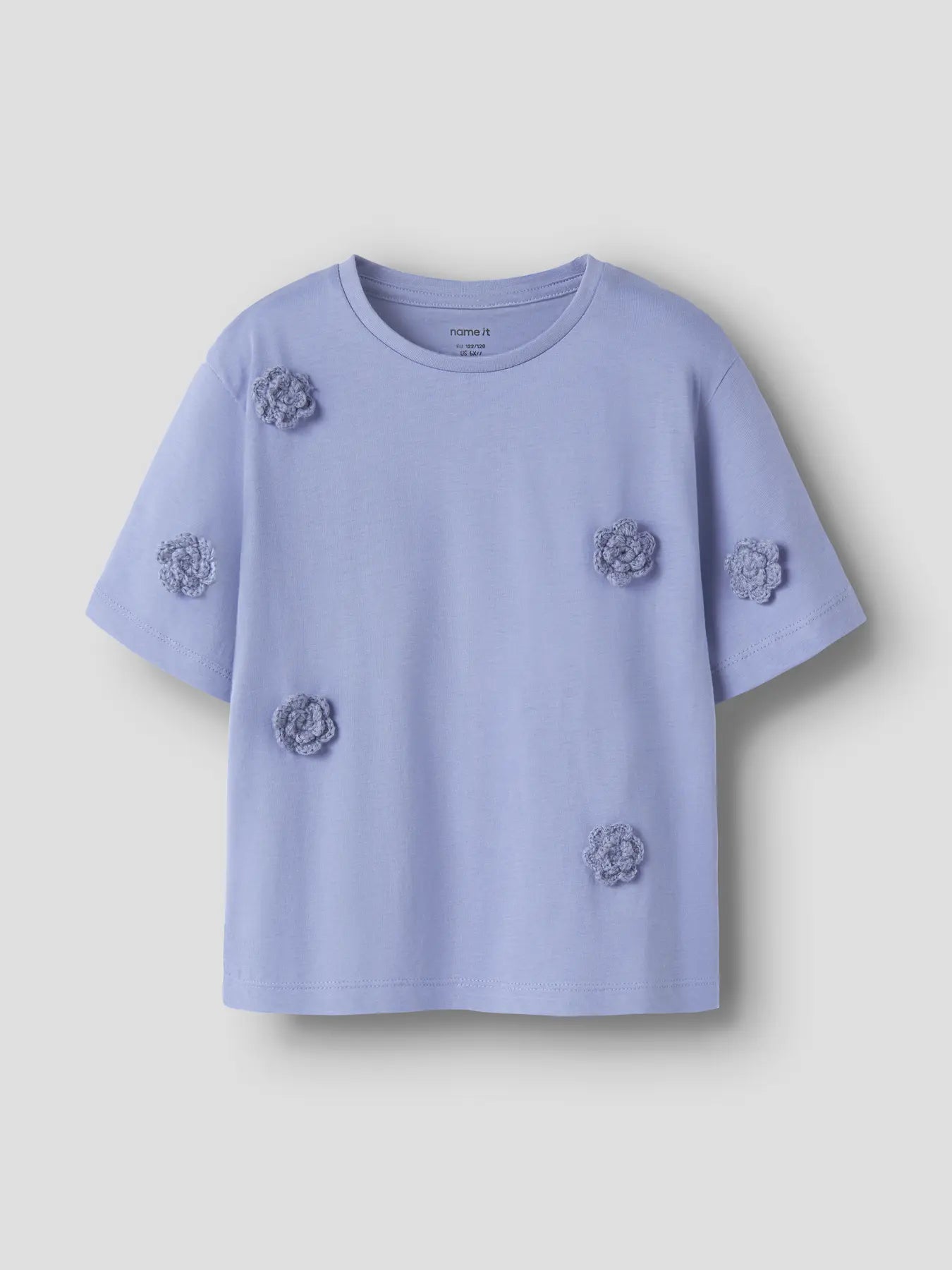 Name it T-Shirt Häkel Blumen purple impression