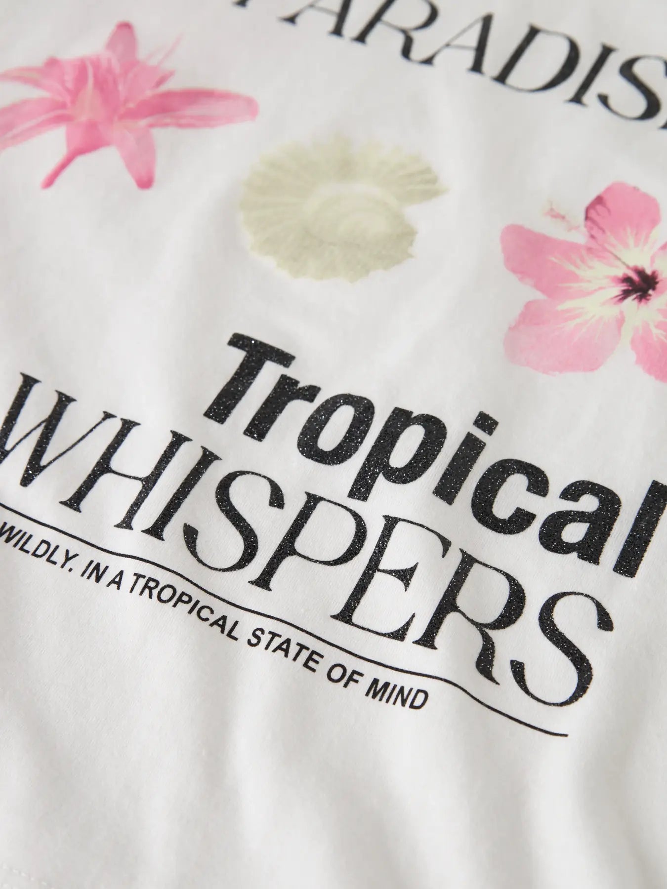 Name it T-Shirt Hibiskus weiß